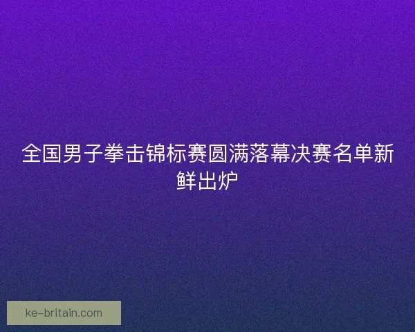 全国男子拳击锦标赛圆满落幕决赛名单新鲜出炉