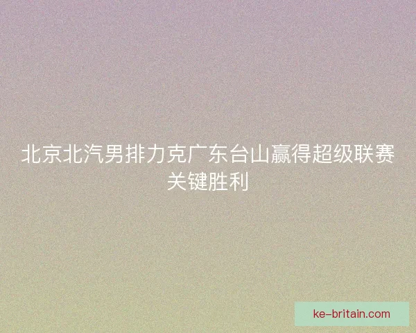 北京北汽男排力克广东台山赢得超级联赛关键胜利