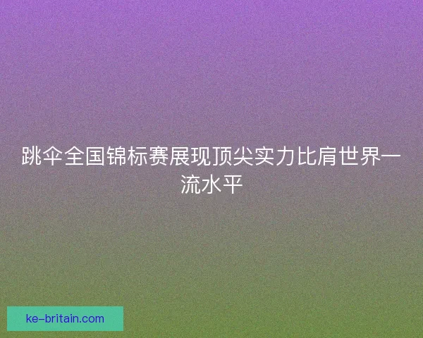跳伞全国锦标赛展现顶尖实力比肩世界一流水平
